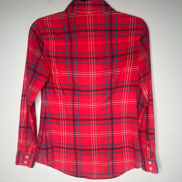 J. Crew Women's Perfect Fit Plaid Button Up Shirt XS Petite Cotton Long Sleeve - Picture 6 of 10